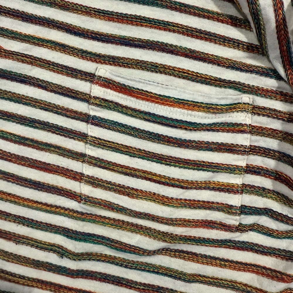 Madewell Kids Long Sleeve Striped Tee in Cream with Brown & Green Stripes - Picture 9 of 12